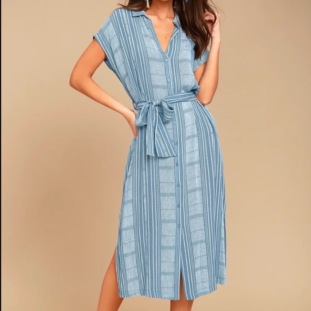 Blue and white sun dress.